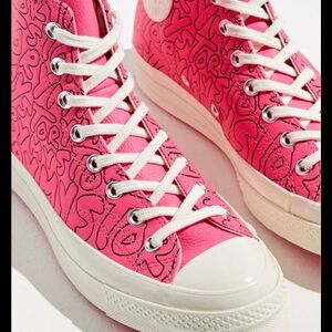 Limited Edition Converse Chuck 70 High Leather Pink “My Story” Size 8.5